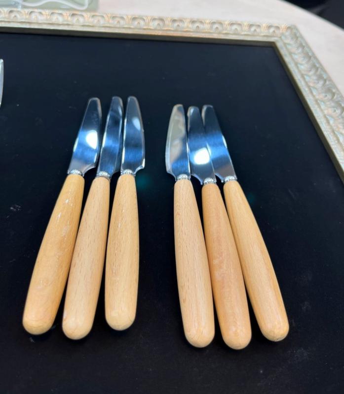 ست قاشق چنگال 12 پارچه دسته چوبی برند رورویوهو ROROYOHO - تصویر 5