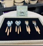 ست قاشق چنگال 12 پارچه دسته چوبی برند رورویوهو ROROYOHO - تصویر 8