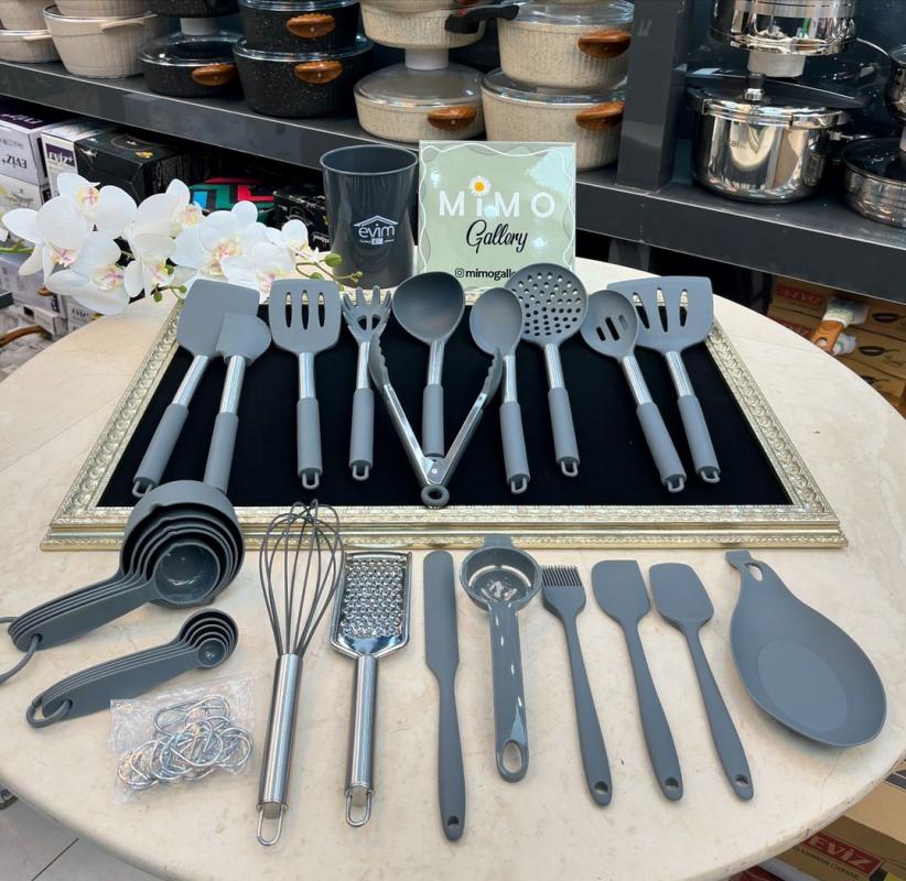 ست کفگیر ملاقه 38 پارچه سلیکونی EVIM - تصویر 12