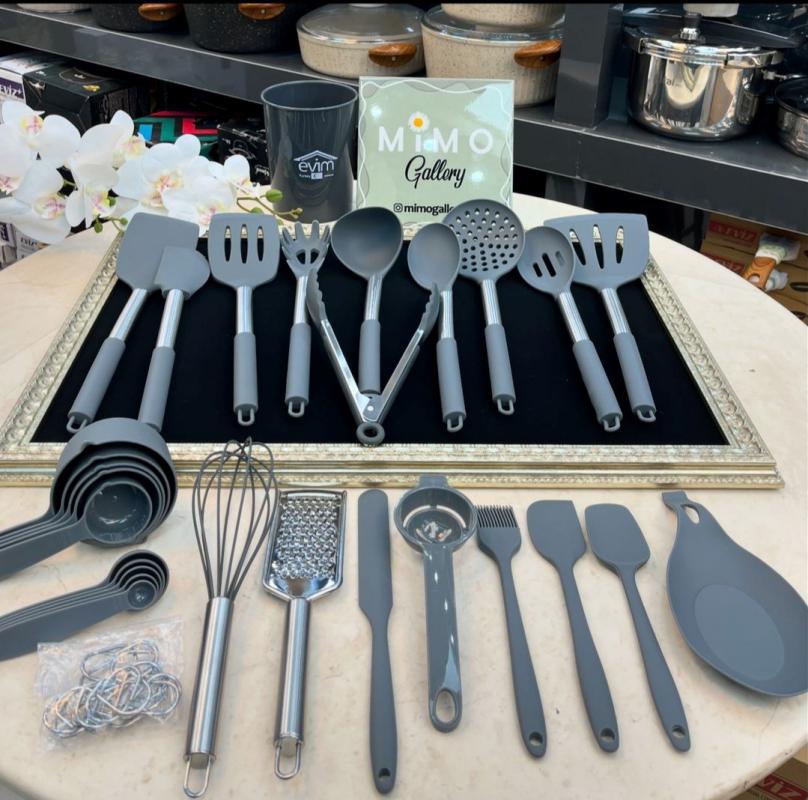 ست کفگیر ملاقه 38 پارچه سلیکونی EVIM - تصویر 11