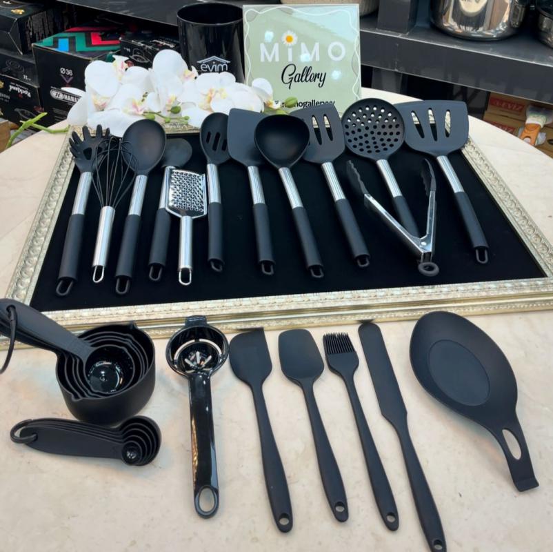 ست کفگیر ملاقه 38 پارچه سلیکونی EVIM - تصویر 1