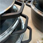 ماهیتابه عروس دودسته چدن گرانیت مدل خطی در سه سایز مختلف - تصویر 2