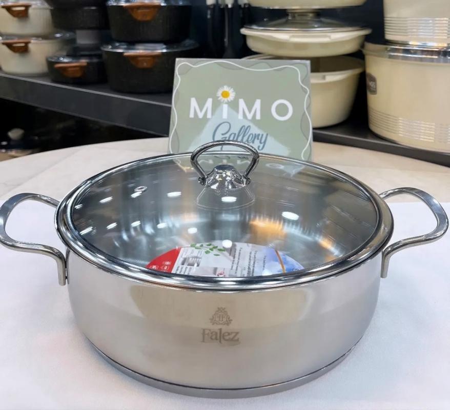 ماهیتابه دودسته دربدار استیل برند فالز سایز 28 ی