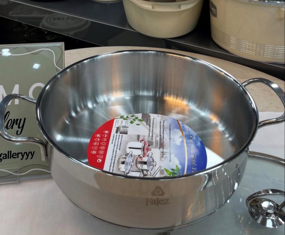 ماهیتابه دودسته دربدار استیل برند فالز سایز 28 د