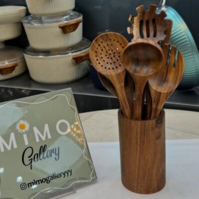 سرویس کفگیر ملاقه چوبی 7 پارچه د