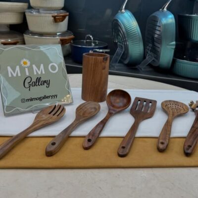 سرویس کفگیر ملاقه چوبی 7 پارچه الف