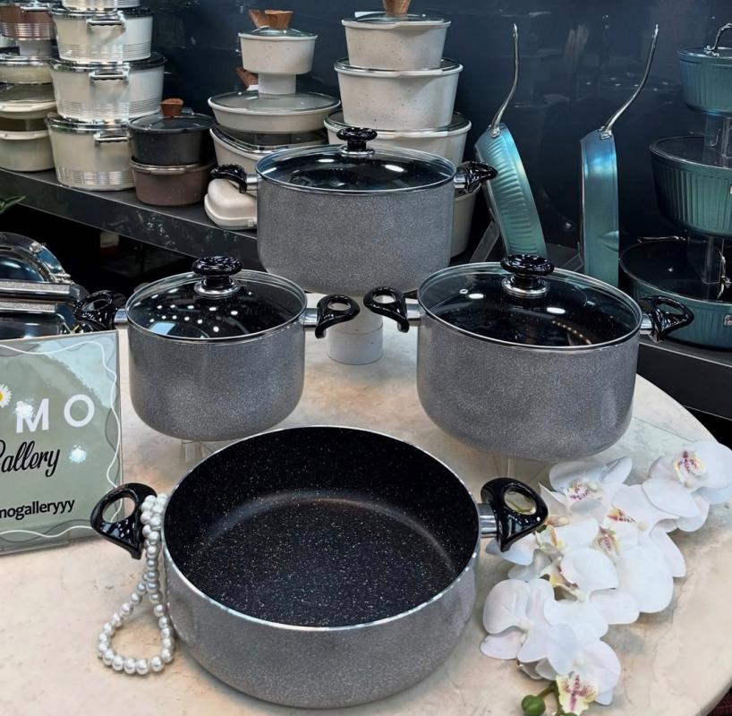 سرویس قابلمه 7 پارچه آذین مدل دسته فانتزی الف