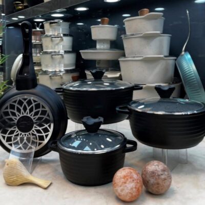 سرویس قابلمه 7 پارچه عروس مدل خطی ب