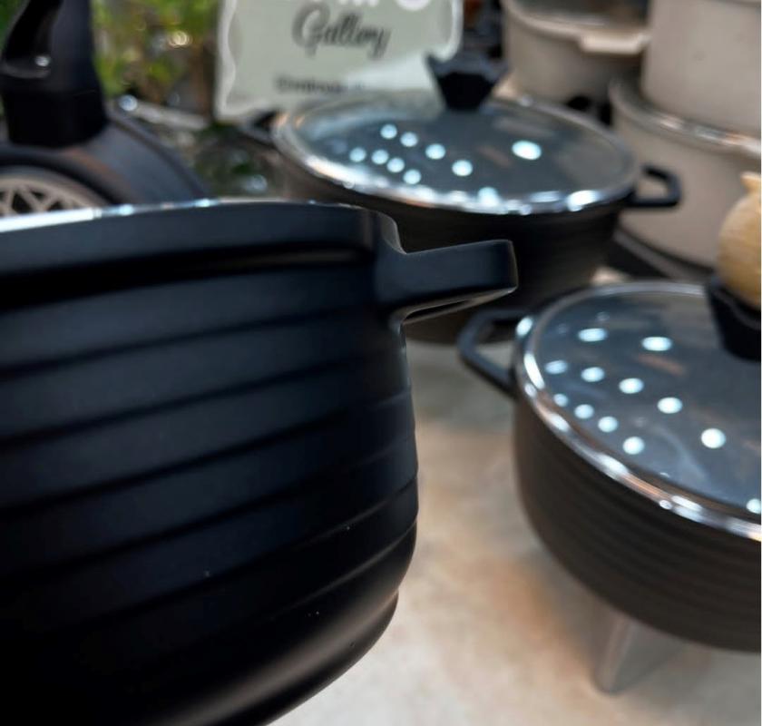 سرویس قابلمه 7 پارچه عروس مدل خطی ج