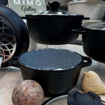 سرویس قابلمه 7 پارچه عروس مدل خطی د