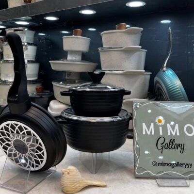 سرویس قابلمه 5 پارچه عروس مدل خطی الف