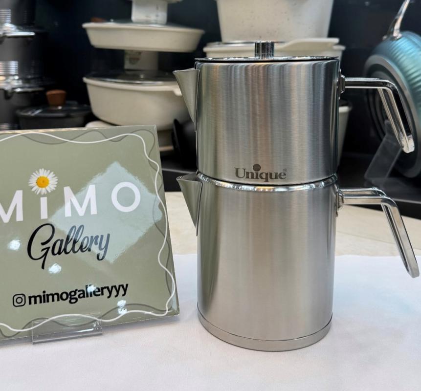 کتری قوری یونیک تمام استیل طرح استوانه ای مات کد 7264 الف