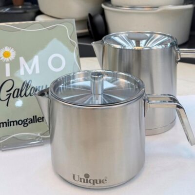 کتری قوری یونیک تمام استیل طرح استوانه ای مات کد 7264 ب