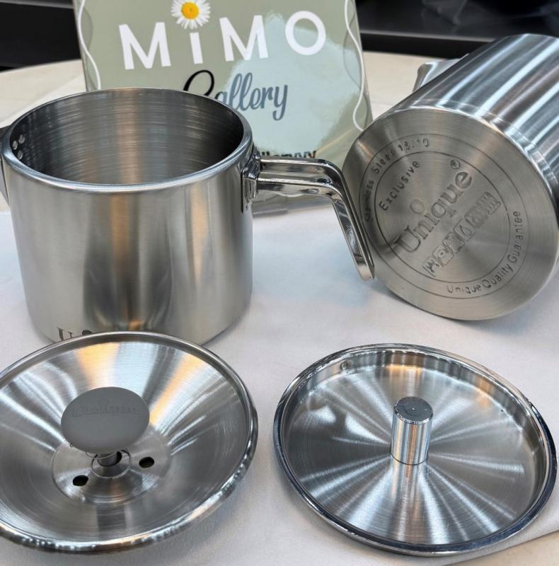 کتری قوری یونیک تمام استیل طرح استوانه ای مات کد 7264 د