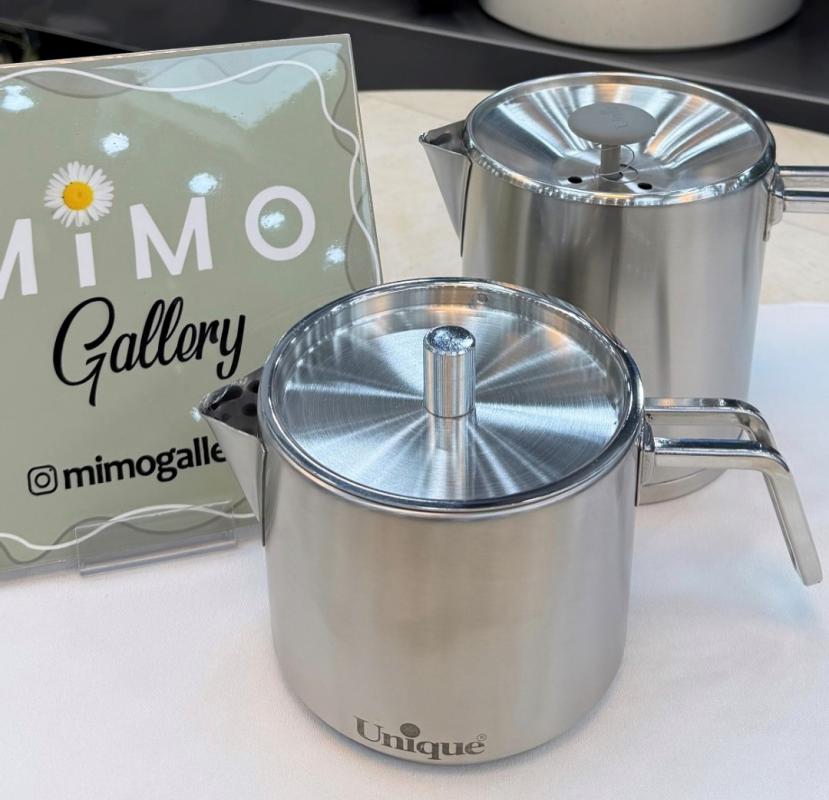 کتری قوری یونیک تمام استیل طرح استوانه ای مات کد 7264 ه