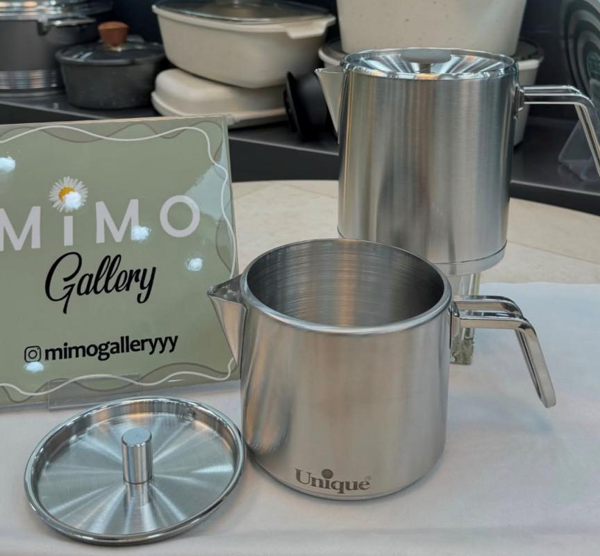 کتری قوری یونیک تمام استیل طرح استوانه ای مات کد 7264 ز