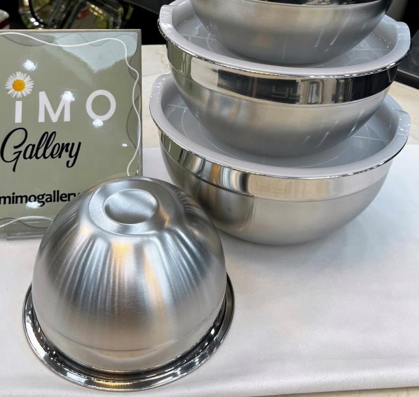 لگن استیل دربدار ست 5 تایی در رنگ های مختلف - تصویر 2