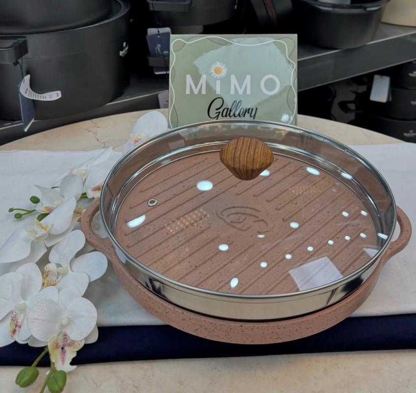 ماهیتابه گریل چدنی خالص طرح دودسته ب