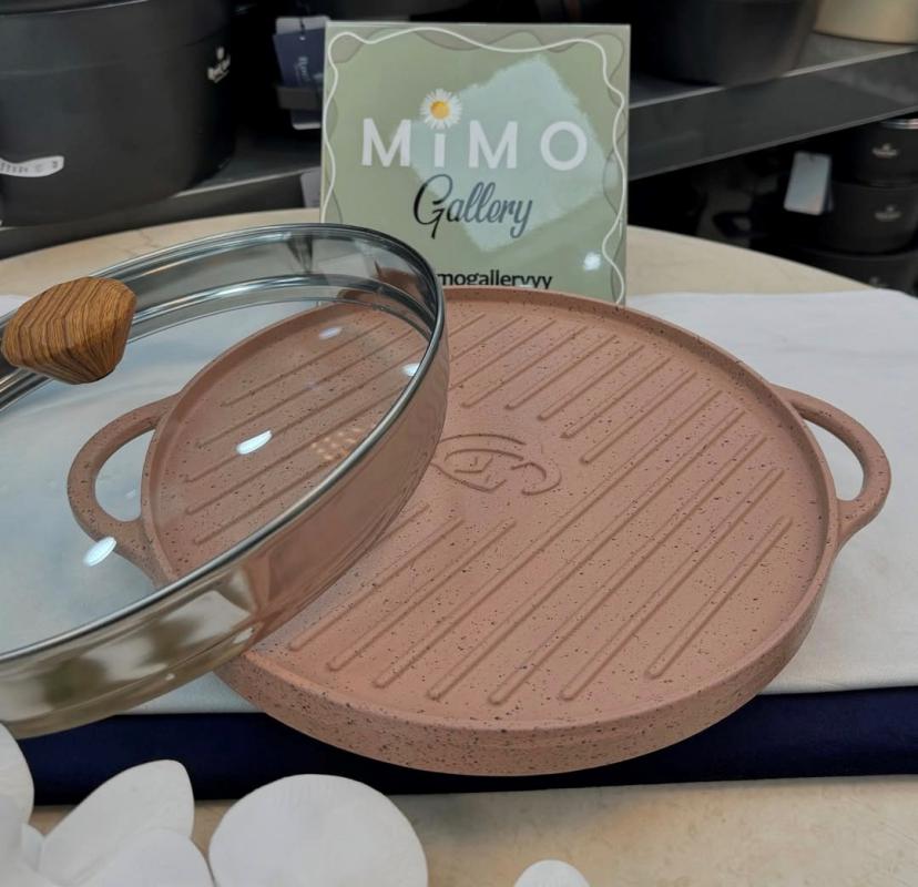 ماهیتابه گریل چدنی خالص طرح دودسته الف