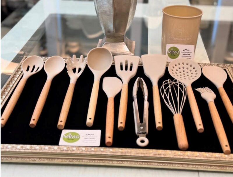 سرویس کفگیر ملاقه 12 پارچه کیچن وار ست مدل سلیکونی - تصویر 6