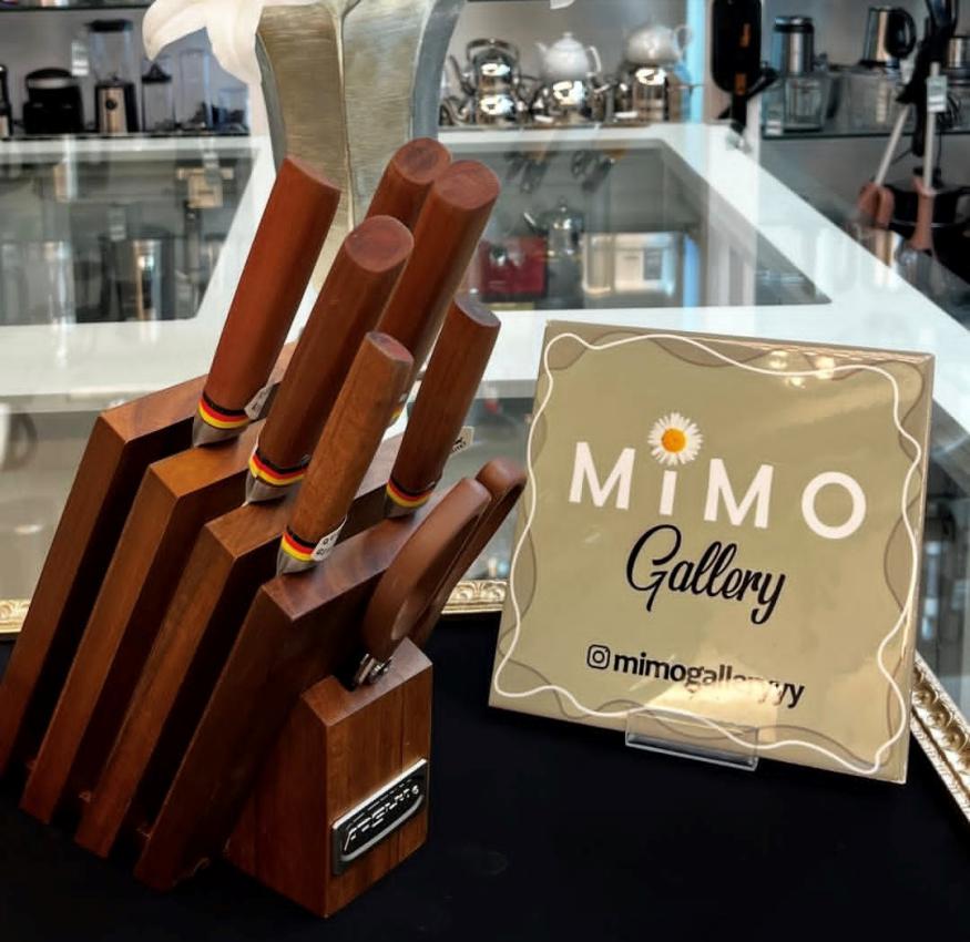 سرویس چاقو آشپزخانه 8 پارچه عرشیا با دسته و استند چوبی ب