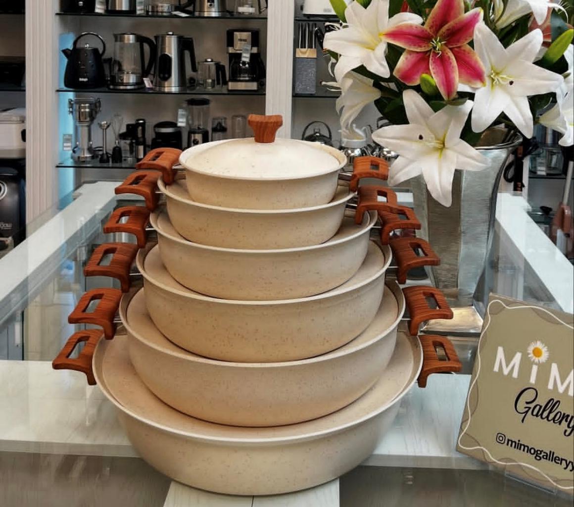 ماهیتابه دودسته دربدار هاناتک مدل درب فلزی رنگ کرم - تصویر 2