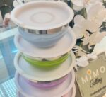 لگن استیل دربدار ست 5 تایی در رنگ های مختلف - تصویر 6