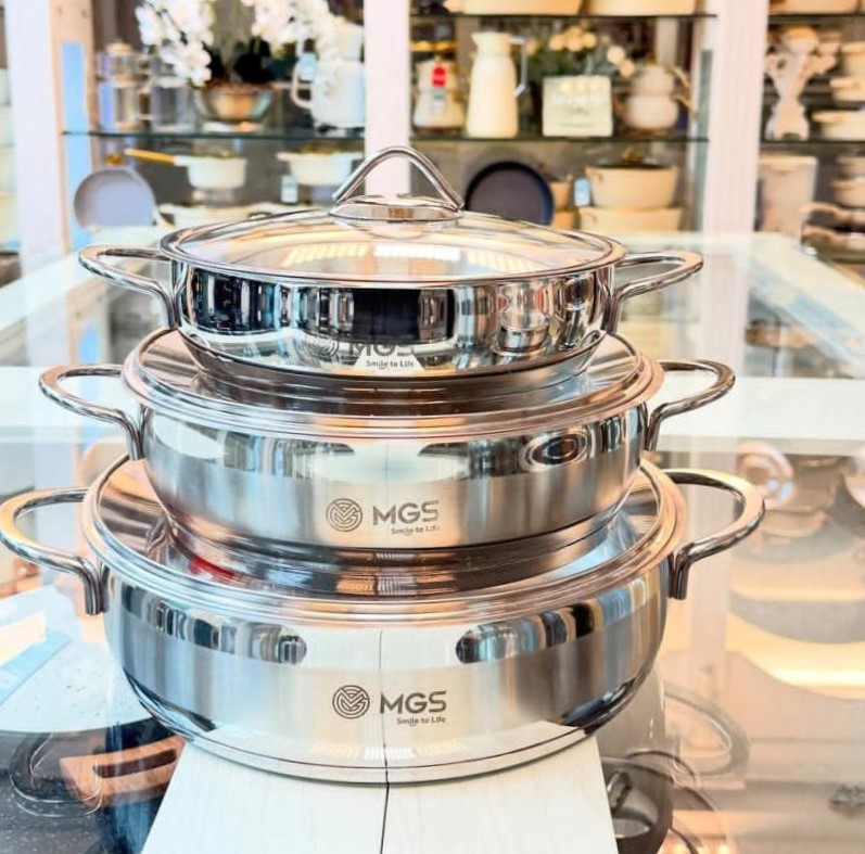 تابه دودسته استیل MGS در سایز های مختلف - تصویر 1