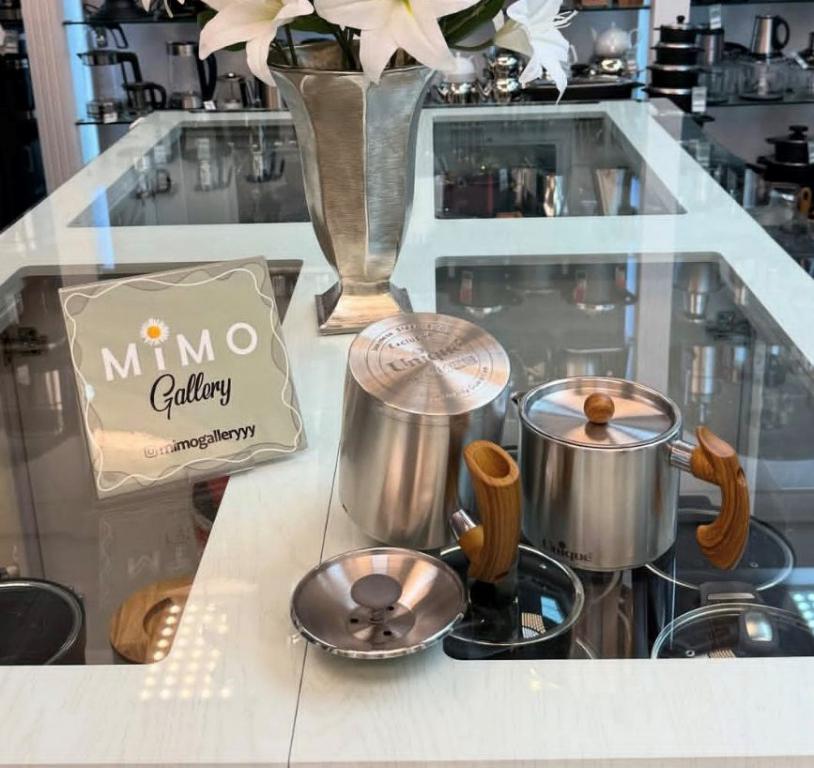 کتری قوری استیل یونیک مدل استوانه ای دسته طرح چوب