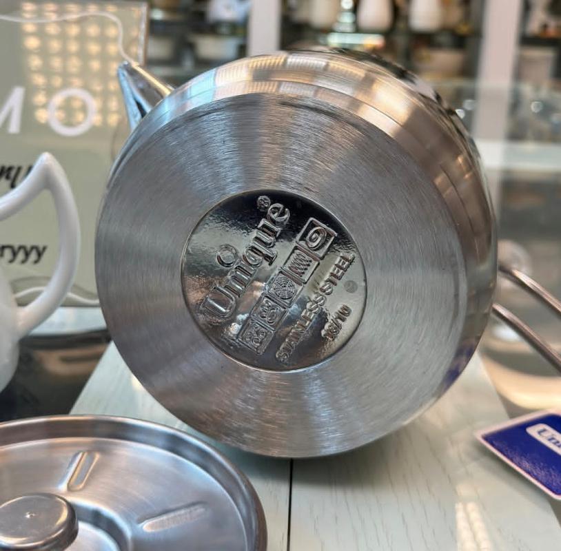 کتری قوری یونیک دسته بغل با قوری چینی و کتری استیل ب