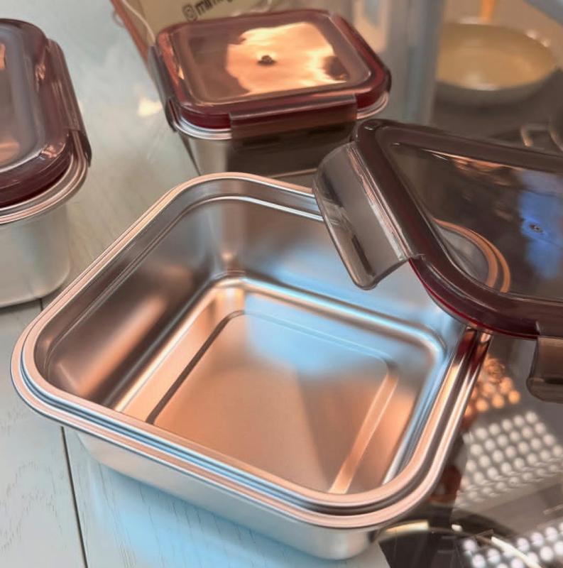 ظرف غذای استیل یونیک مدلی مستطیلی سه تایی د