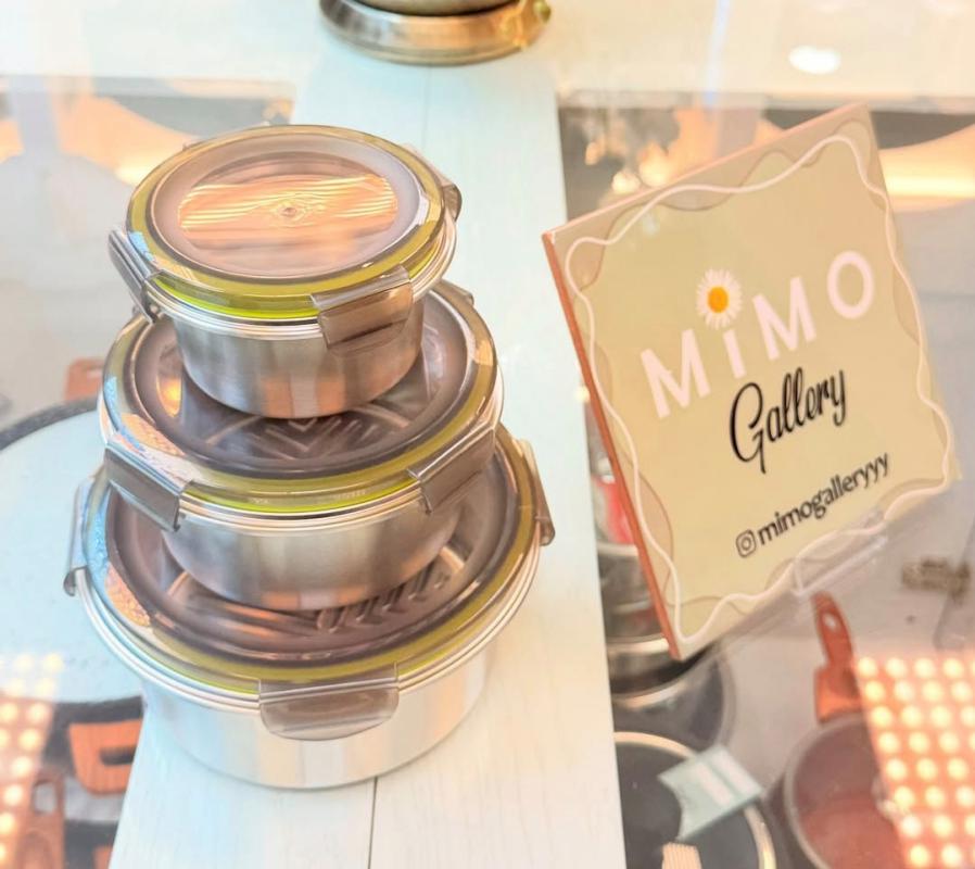 ظرف غذای استیل یونیک سه تایی مدل گرد ب