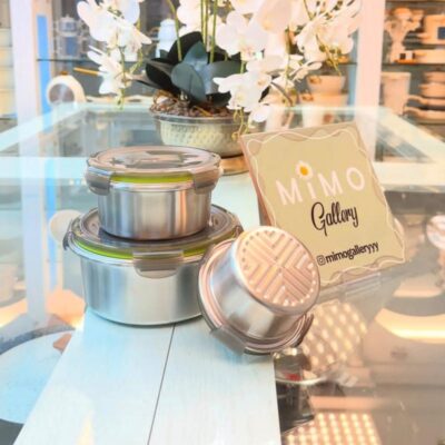 ظرف غذای استیل یونیک سه تایی مدل گرد الف