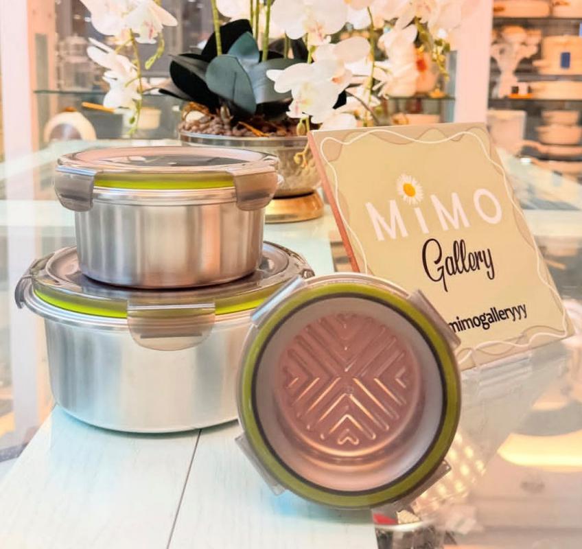 ظرف غذای استیل یونیک سه تایی مدل گرد ذ