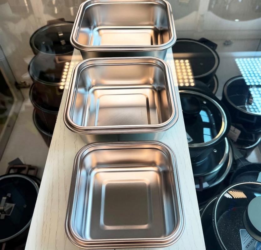 ظرف غذای استیل یونیک مدلی مستطیلی سه تایی ص