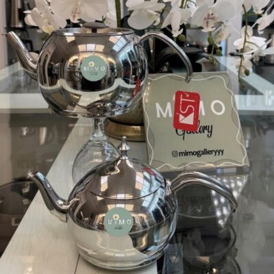 کتری قوری استیل KST دسته عصایی مدل خمره ای ب