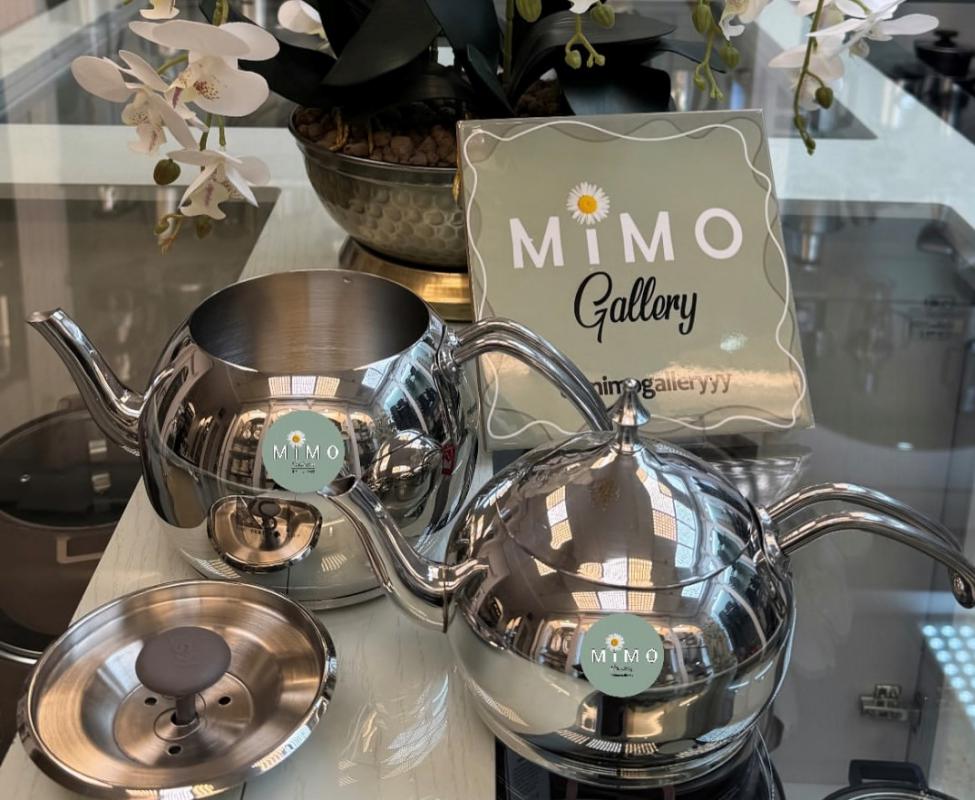 کتری قوری استیل KST دسته عصایی مدل خمره ای ج