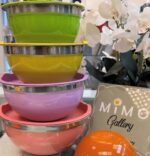 لگن استیل دربدار ست 5 تایی در رنگ های مختلف - تصویر 10