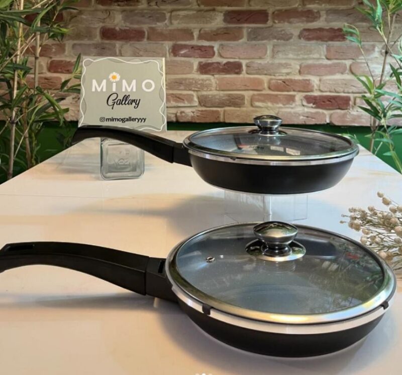 تابه تکدسته دربدار چدن گرانیتی برند M.G.S - تصویر 3