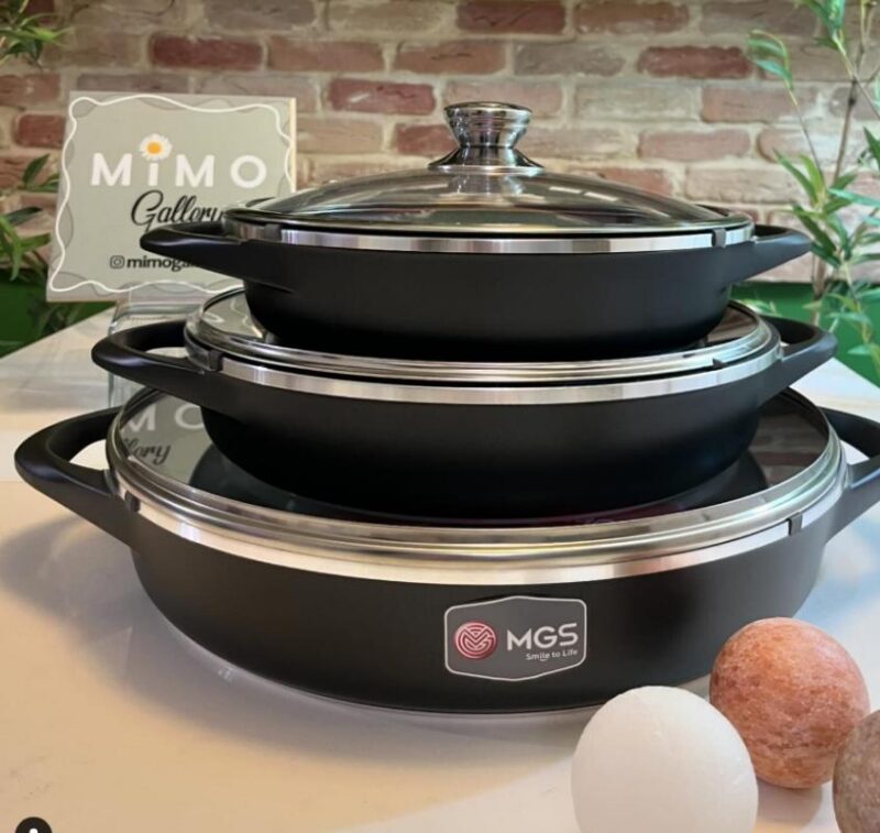 ماهیتابه دو دسته دربدار برند M.G.S - تصویر 4