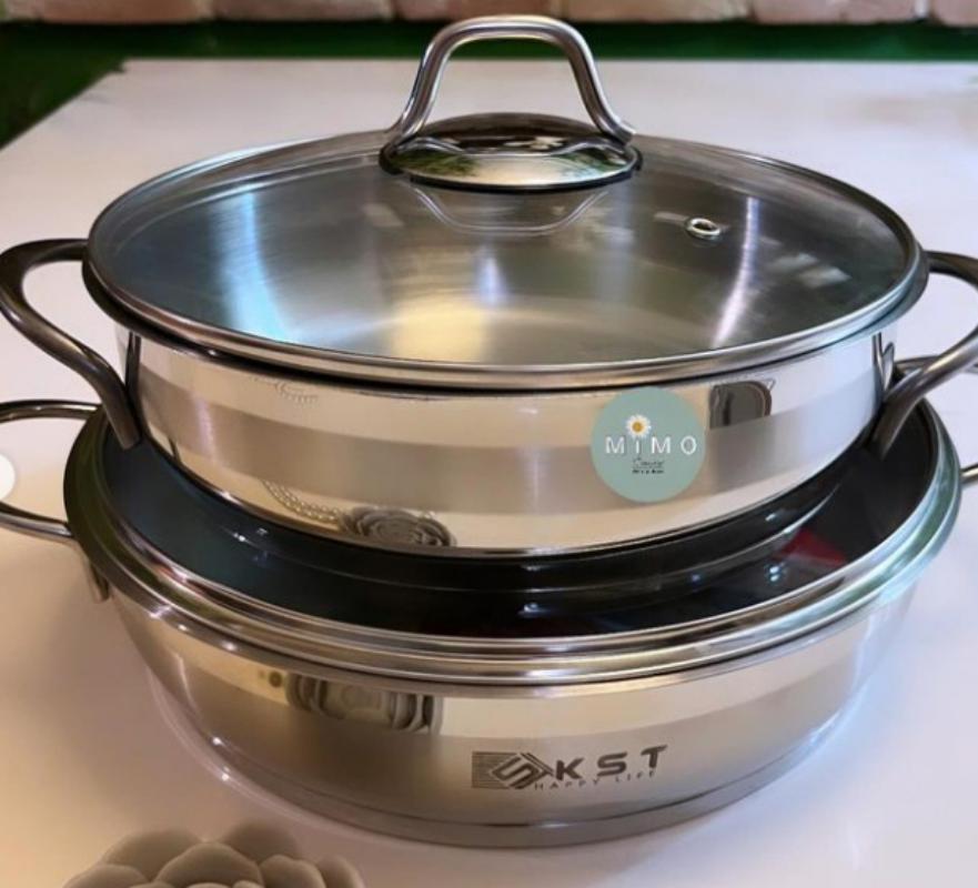 mini_Screenshot_24-6-2024_135549_www.instagram.com_.jpeg ماهیتابه استیل دربدار دودسته برند K.S.T - مدل راه راه مات - تصویر 1