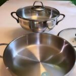 ماهیتابه استیل دربدار دودسته برند K.S.T - مدل راه راه مات - تصویر 5