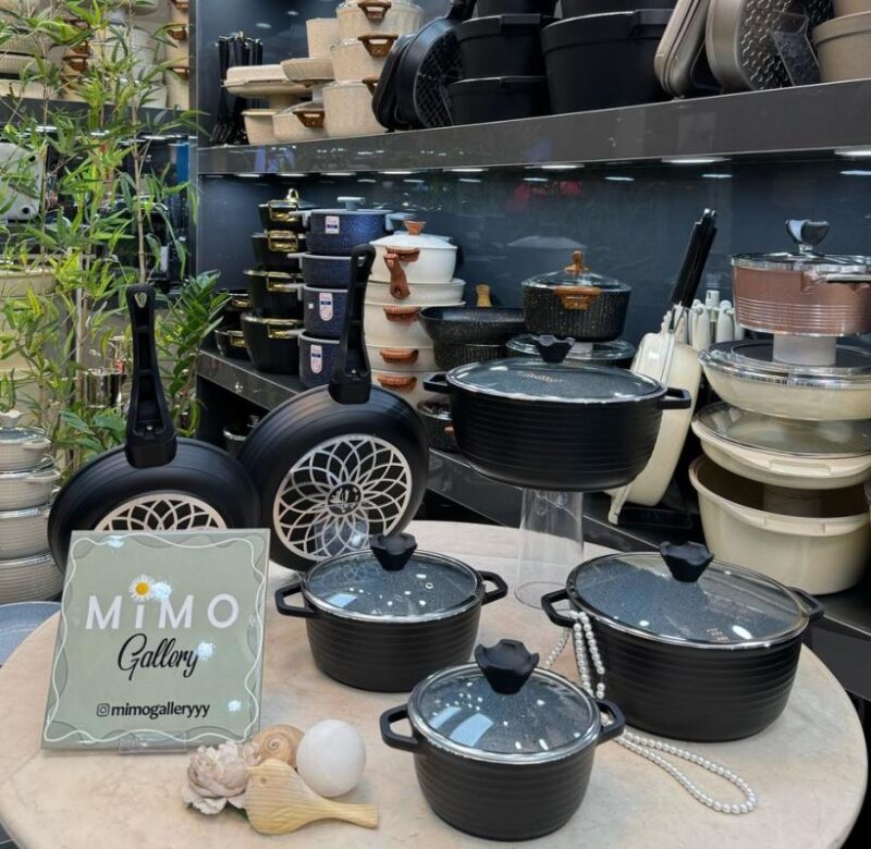 سرویس قابلمه 10 پارچه عروس MHK مدل خطی - تصویر 2