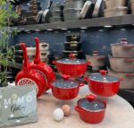 سرویس قابلمه 10 پارچه عروس MHK مدل خطی - تصویر 5