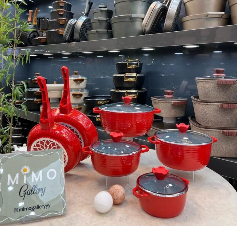 سرویس قابلمه 10 پارچه عروس MHK مدل خطی - تصویر 5