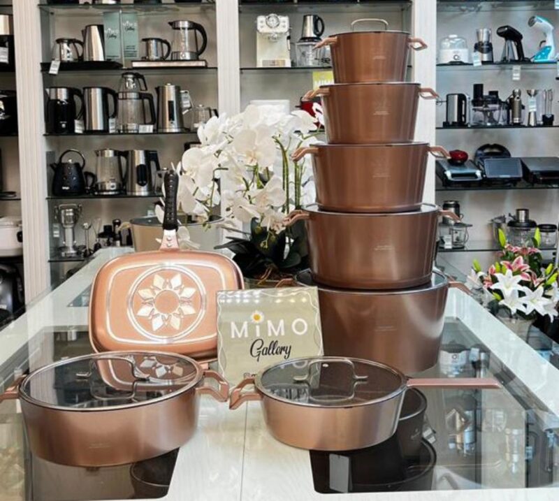 سرویس قابلمه 16 پارچه SG مدل آکا پنجم قهوه ای