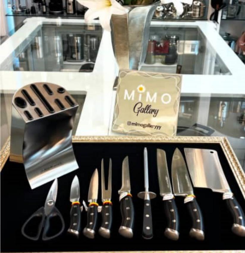 سرویس چاقو آشپزخانه 9 پارچه عرشیا با استند استیل ب