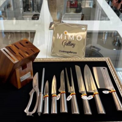 سرویس چاقو آشپزخانه 8 پارچه عرشیا با استند چوبی ن