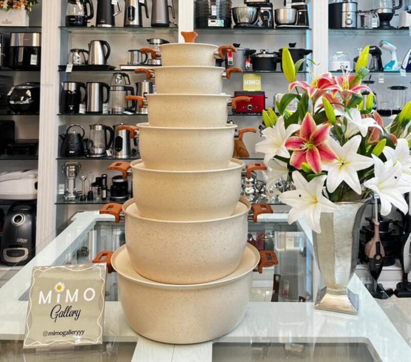 قابلمه تکی هاناتک مدل درب فلزی رنگ کرم - تصویر 3