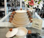 ماهیتابه دودسته دربدار هاناتک مدل درب فلزی رنگ کرم - تصویر 4